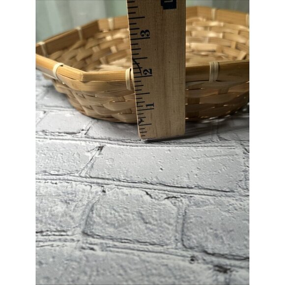 Vintage Wicker Fruit Tray Basket Octagon Shape Shallow Bamboo Basket - Picture 9 of 9